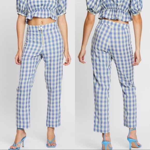 Capulet Pants - CAPULET | Keely Gingham Check Blue White Pants B46